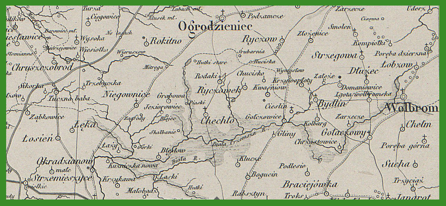 „Karta dawnéj Polski z przyległemi okolicami krajów sąsiednich według nowszych materyałów na 1:300000" (1859).