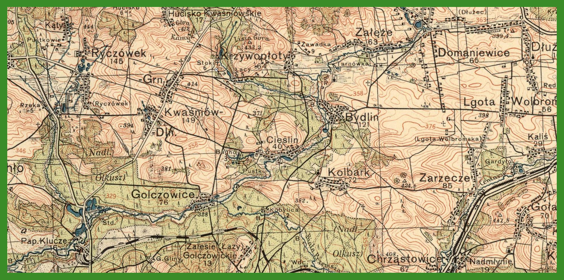 „WIG - Mapa Taktyczna Polski 1:100 000" (1933).