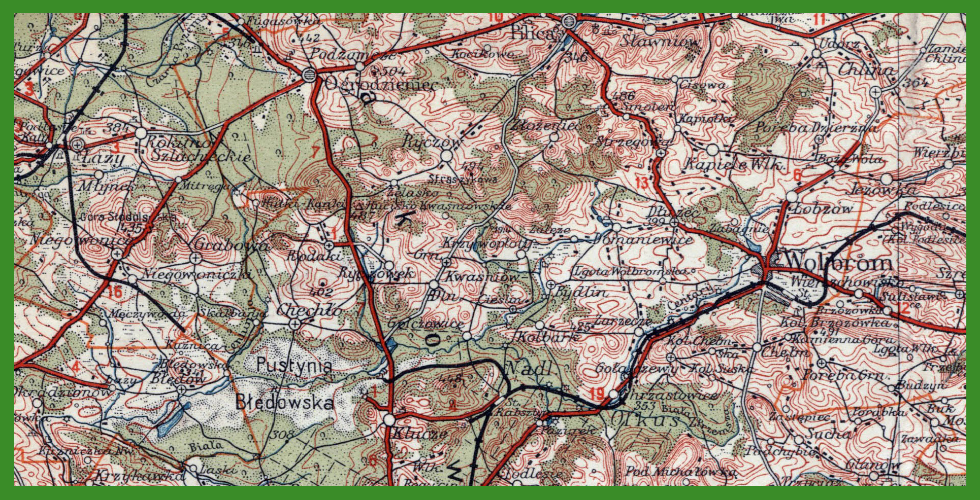 „WIG - Mapa Operacyjna Polski 1:300 000" (1935).