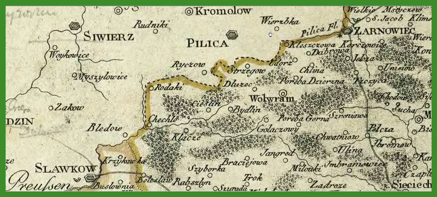„West Galizien. Bl. 1, enthaltend den Kraukauer, Slomniker, Stopnicer, Sandecer, Bochnier und Myslenicer Kreis" (1803).
