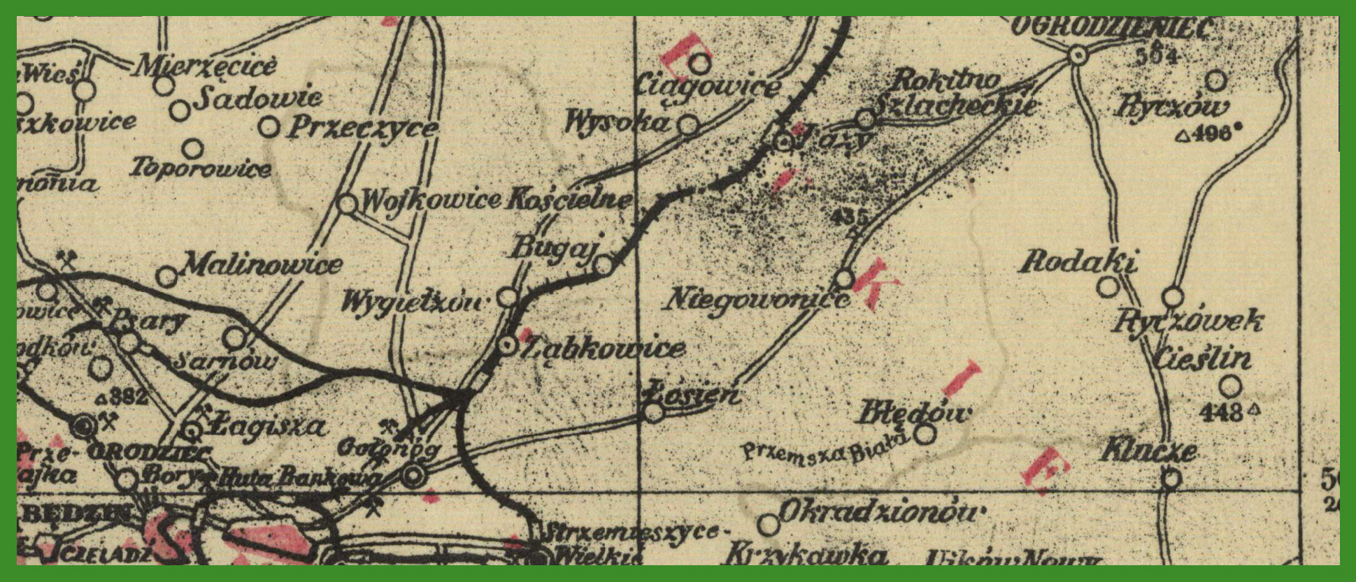 „Popularna mapa województwa śląskiego" (1938).