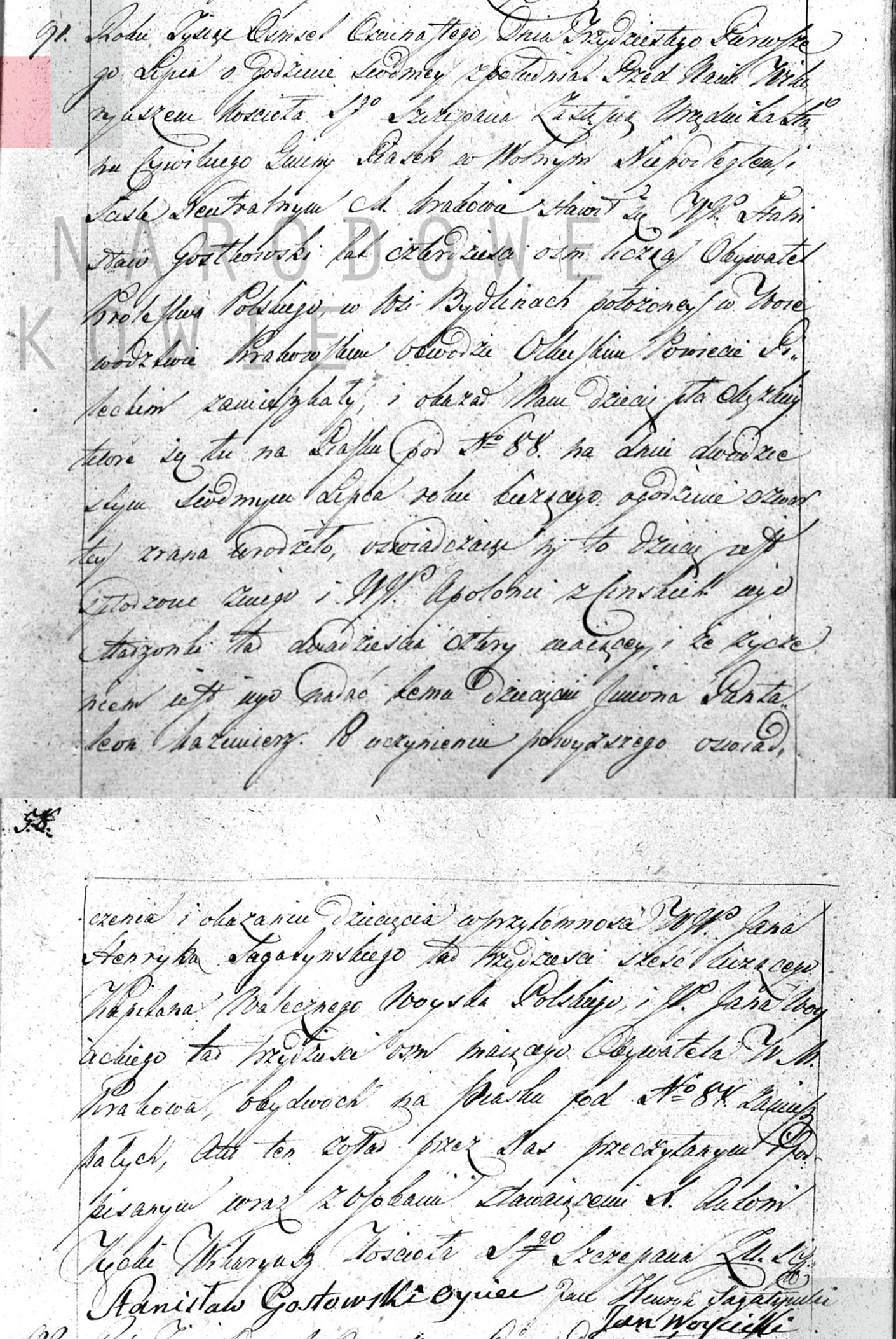 Akt urodzenia Pantaleona Kazimierza Gostkowskiego 27.07.1818 r.