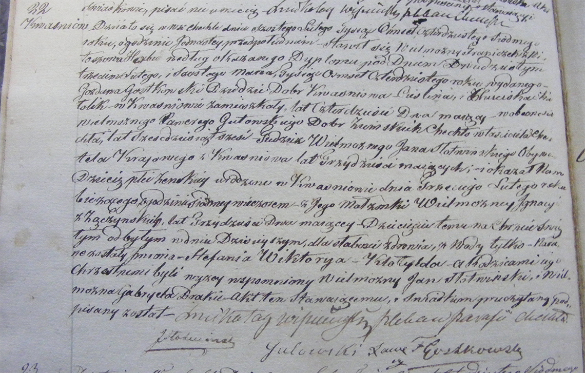 Akt urodzenia Stefanii Wiktoryi Klotyldy Gostkowskiej 03.02.1847 r.