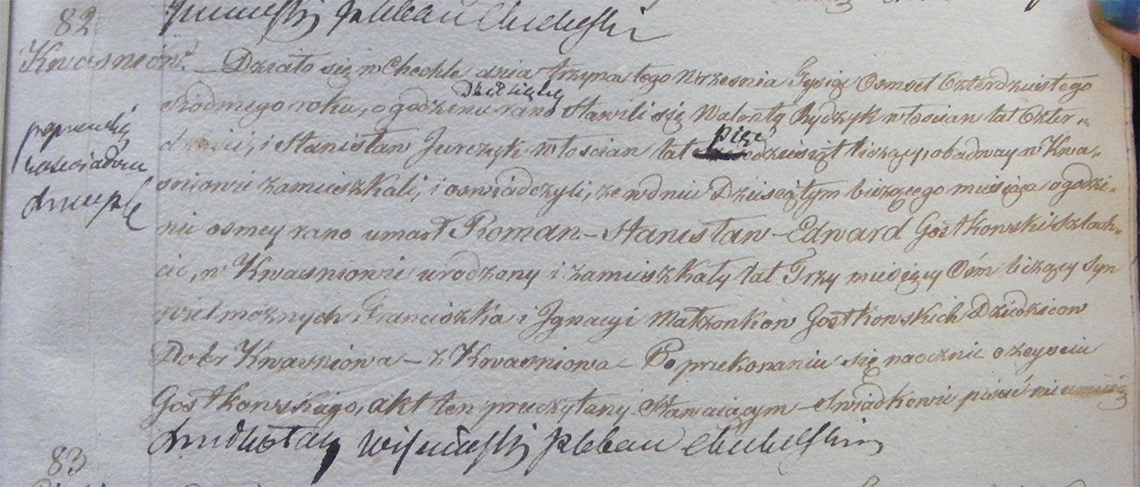 Akt zgonu Romana Stanisława Edwarda Gostkowskiego 10.09.1847 r.