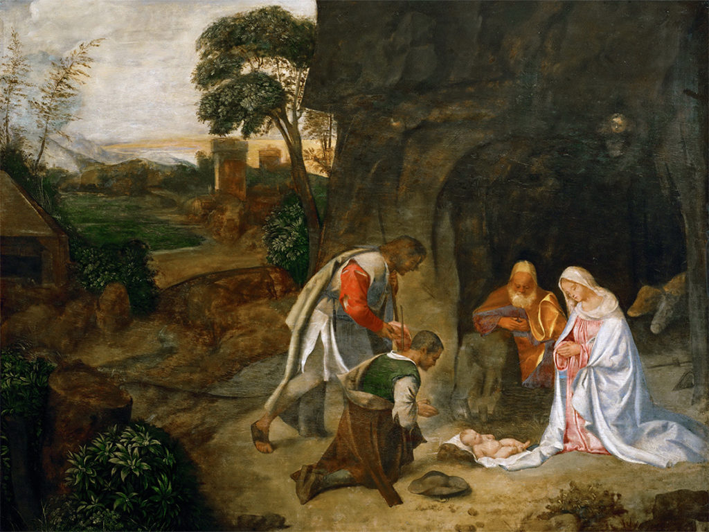 Giorgione „Pokłon pasterzy" (Kunsthistorisches Museum Wien)