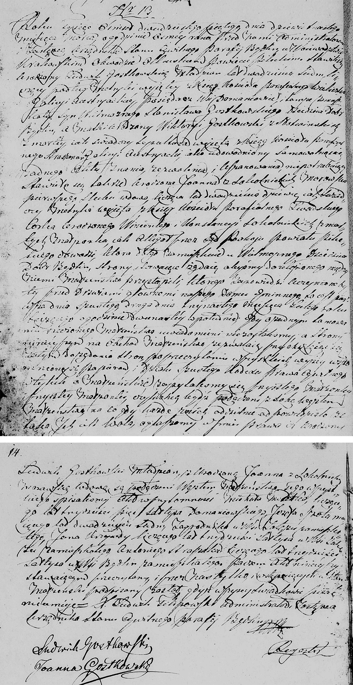 Akt stanu cywilnego małżeństwa Ludwik Gostkowski & Joanna z Sokolnickich Morawska 19.03.1825 r.
