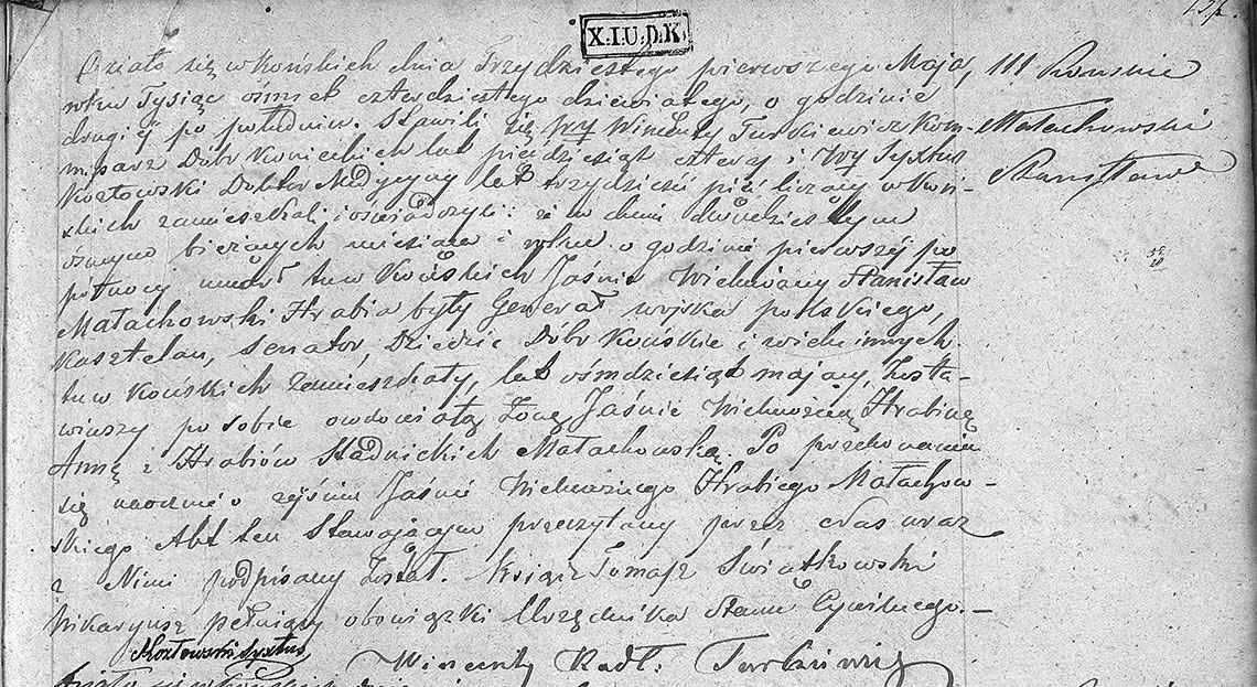 Akt stanu cywilnego zgonu Stanisław Małachowski 28.05.1849 r.