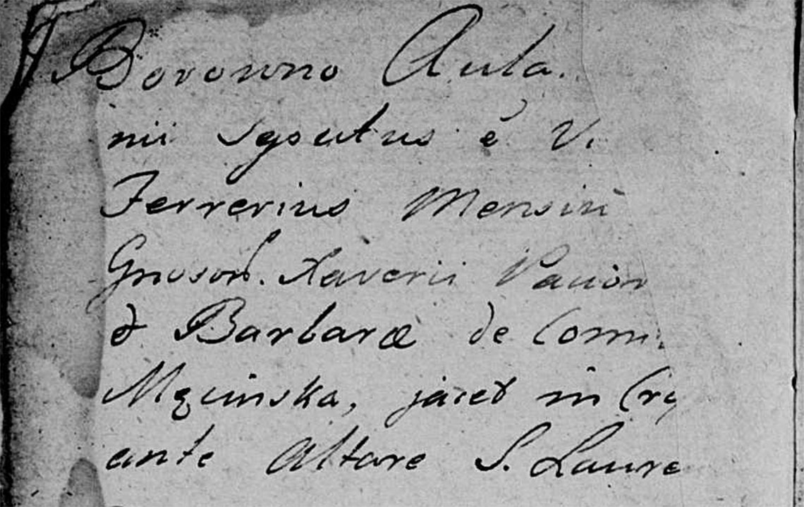Akt metrykalny pogrzebania Wincenty Ferreriusz 26.06.1797 r.