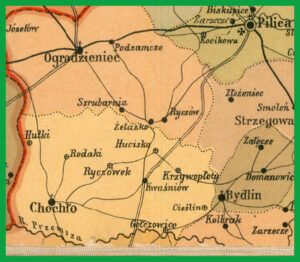 Mappa Dyecezyi Kieleckiej - dar ks. Józefa Sikorskiego dla biskupa Tomasza Teofila Kulińskiego (1890)