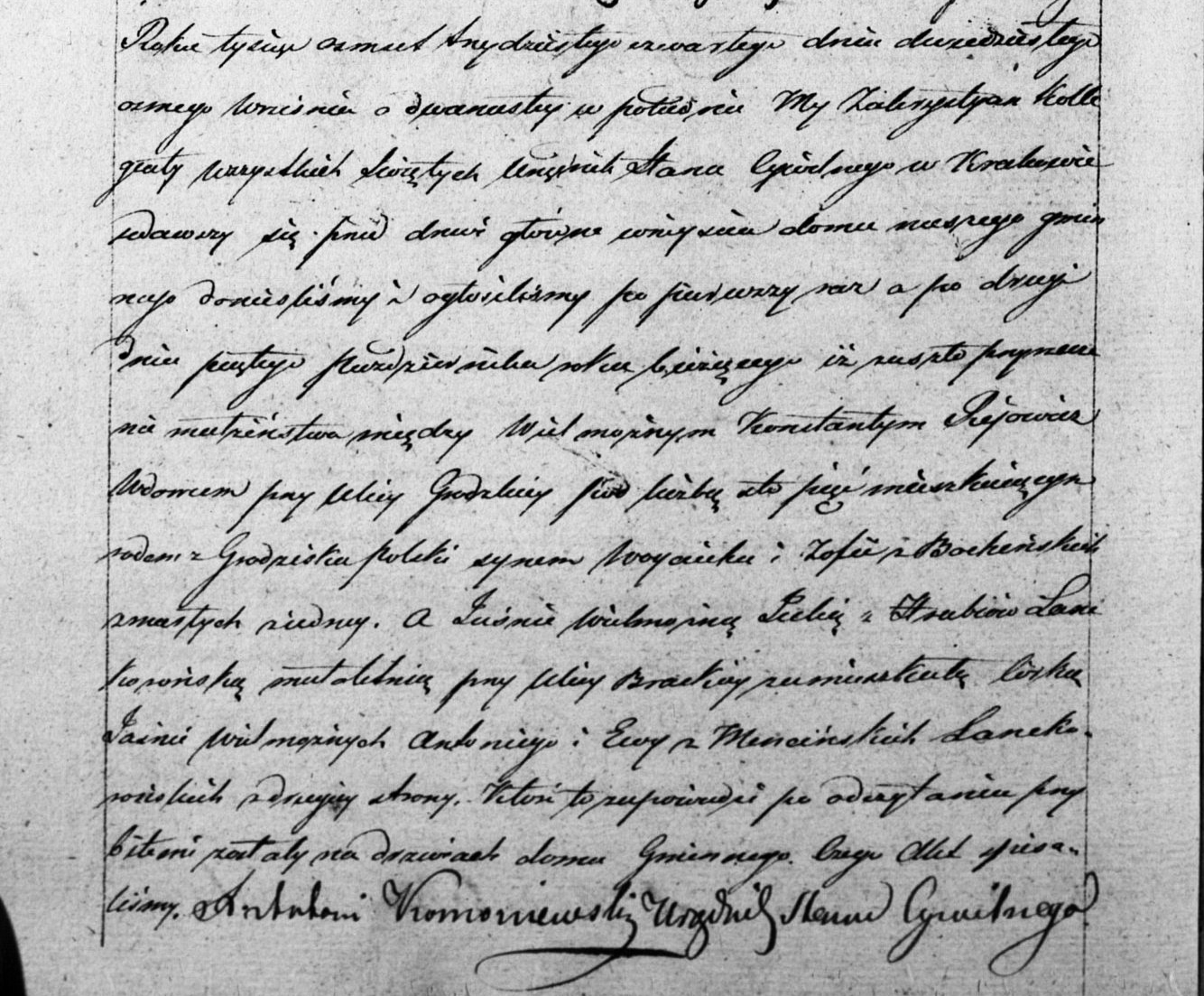 Akt zapowiedzi I i II Konstanty Rajowicz & Julia hr. Lanckorońska z dnia 28.09. oraz 05.10.1834 r.